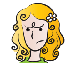 Woman with daisy sticker #14446880