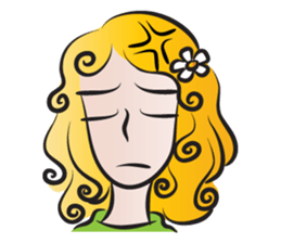 Woman with daisy sticker #14446881