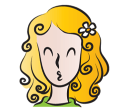 Woman with daisy sticker #14446882