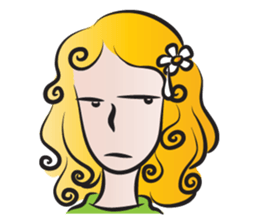 Woman with daisy sticker #14446884