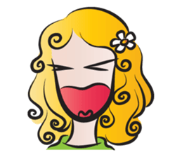 Woman with daisy sticker #14446885