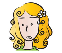 Woman with daisy sticker #14446886