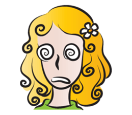 Woman with daisy sticker #14446887