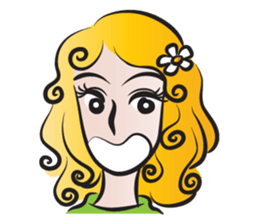 Woman with daisy sticker #14446890