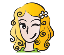 Woman with daisy sticker #14446891