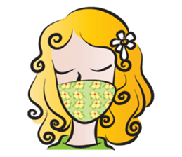 Woman with daisy sticker #14446893