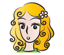 Woman with daisy sticker #14446896