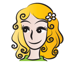 Woman with daisy sticker #14446898