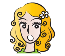 Woman with daisy sticker #14446899