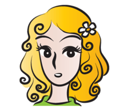 Woman with daisy sticker #14446901