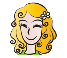 Woman with daisy sticker #14446903