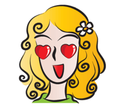 Woman with daisy sticker #14446908