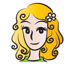 Woman with daisy sticker #14446910