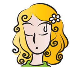 Woman with daisy sticker #14446911