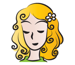 Woman with daisy sticker #14446912