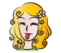 Woman with daisy sticker #14446913