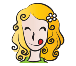 Woman with daisy sticker #14446914