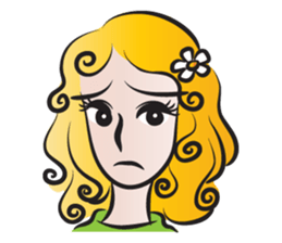 Woman with daisy sticker #14446915