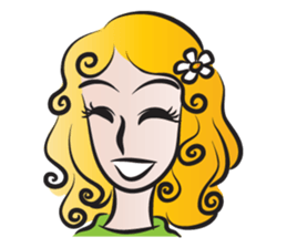 Woman with daisy sticker #14446916