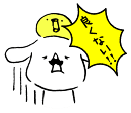 Mustache dog and chick1 sticker #14446920