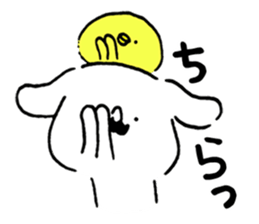 Mustache dog and chick1 sticker #14446923