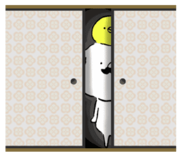 Mustache dog and chick1 sticker #14446925