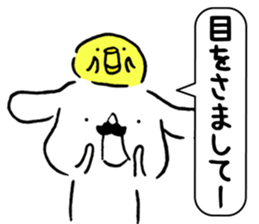 Mustache dog and chick1 sticker #14446933