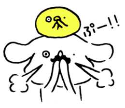 Mustache dog and chick1 sticker #14446938