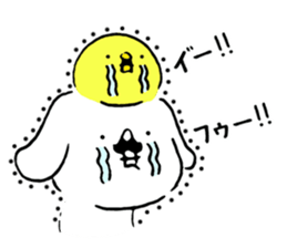 Mustache dog and chick1 sticker #14446955