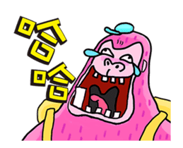 Pink Orangutan! Big Teeth King Kong! sticker #14447049
