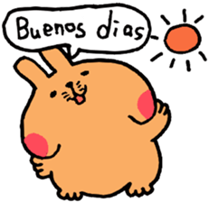 Speaking cute rabbit. sticker #14447191