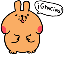 Speaking cute rabbit. sticker #14447192