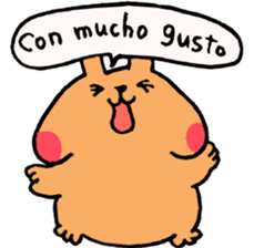 Speaking cute rabbit. sticker #14447194