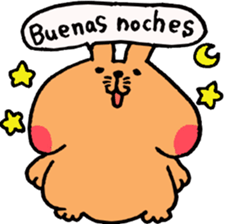 Speaking cute rabbit. sticker #14447195