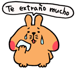 Speaking cute rabbit. sticker #14447197