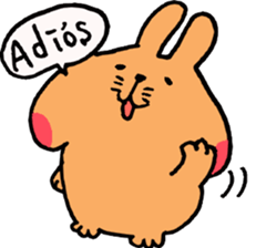 Speaking cute rabbit. sticker #14447198