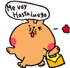 Speaking cute rabbit. sticker #14447202