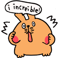 Speaking cute rabbit. sticker #14447205