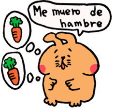 Speaking cute rabbit. sticker #14447206