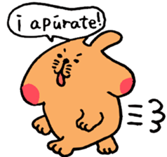 Speaking cute rabbit. sticker #14447215