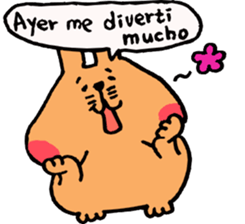 Speaking cute rabbit. sticker #14447216