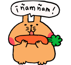 Speaking cute rabbit. sticker #14447223