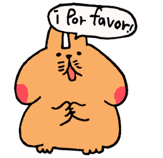 Speaking cute rabbit. sticker #14447224