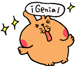 Speaking cute rabbit. sticker #14447226