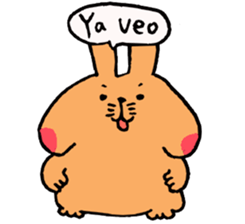 Speaking cute rabbit. sticker #14447227