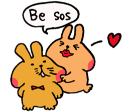 Speaking cute rabbit. sticker #14447228