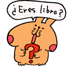 Speaking cute rabbit. sticker #14447229