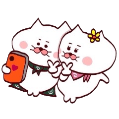 Love sticker of Matsukichi and Hanachan