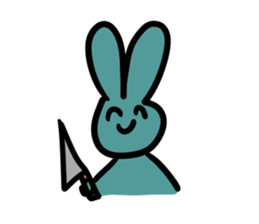 Cute colorful rabbits sticker #14448212
