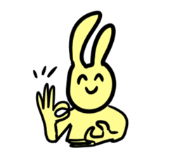 Cute colorful rabbits sticker #14448214